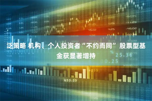 泛策略 机构、个人投资者“不约而同” 股票型基金获显著增持
