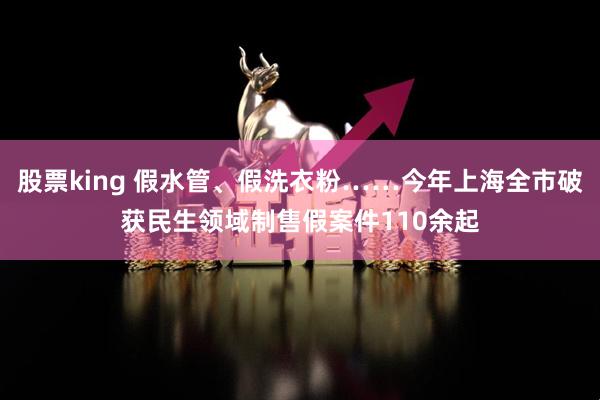 股票king 假水管、假洗衣粉……今年上海全市破获民生领域制售假案件110余起